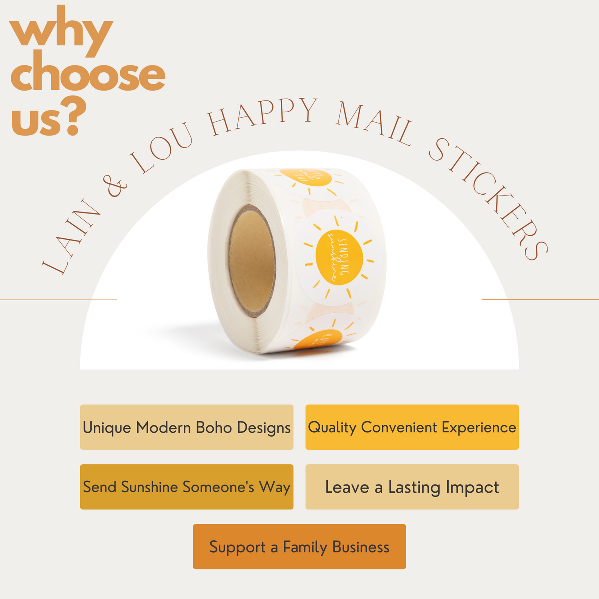 Happy Mail Sunshine Envelope Stickers