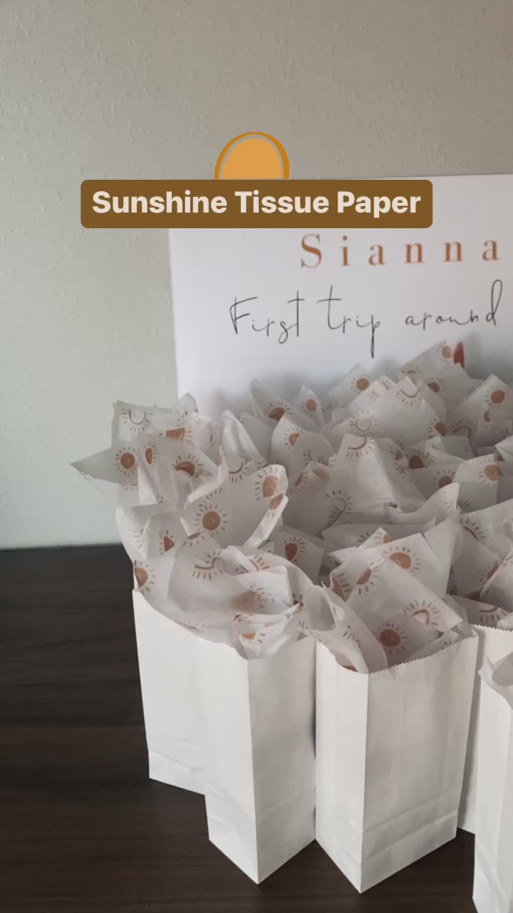Sunshine Boho Rainbow Tissue Paper for Packaging Small Business (25 Pack)  Boho Wrapping Paper Printed Pastel Tissue Paper Bulk - Orange Tissue Paper